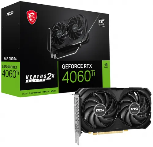 Karta graficzna MSI GeForce RTX 4060 Ti Ventus 2X Black OC 8GB DLSS 3