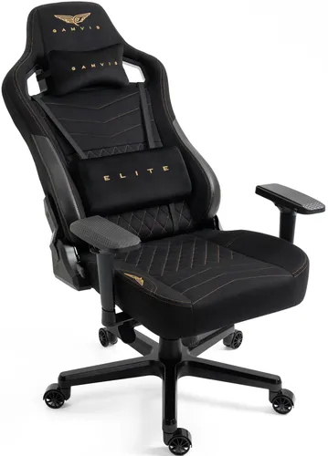 Fotel GAMVIS Elite 2.0 Pro XXL Czarny (złote elementy)
