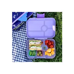 Lunchbox pojemnik na śniadanie XL Yumbox Tapas 4 - Seville purple / rainbow