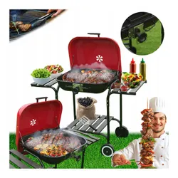 Grill węglowy VELACO VL02-RED-BLACK Czarny / Czerwony