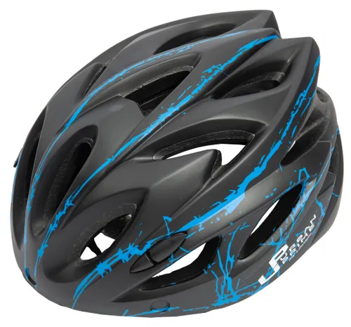 Kask rowerowy URBAN PRIME UP-HLM-EBK-BB Czarno-niebieski MTB (rozmiar L) + Magnetyczne okulary przeciwsłoneczne