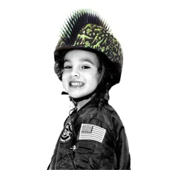 Kask rowerowy RASKULLZ T-Rex Bonez Mohawk Czarno-zielony dla Dzieci (rozmiar XS)