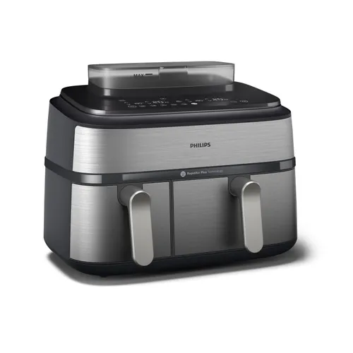Air Fryer Frytkownica beztłuszczowa PHILIPS Ovi Dual Basket NA555/00 9l z podwójnym koszem gotowanie na parze