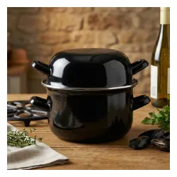 Garnek emaliowany do muli małż i owoców morza Tadar 2w1