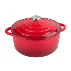 Garnek żeliwny emaliowany 28cm 5.9L ciężki indukcja Czerwony KRISBERG