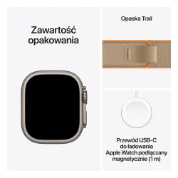 Apple Watch Ultra 4 GPS + Cellular koperta z tytanu Naturalna 49mm Opaska Trail w kolorze piasku Rozmiar S/M