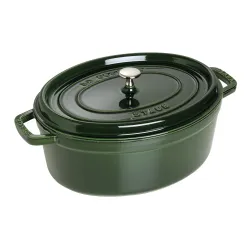 STAUB La Cocotte Oval 5,5 l zielony - garnek żeliwny z pokrywką