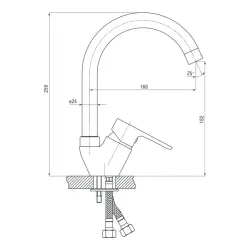 Bateria Deante Chaber BGC 062M Chrom Mosiądz