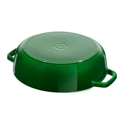 STAUB Stewing 28 cm zielona - patelnia żeliwna z pokrywką