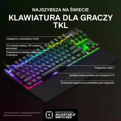 Klawiatura mechaniczna SteelSeries Apex Pro TKL 2023 US Czarny