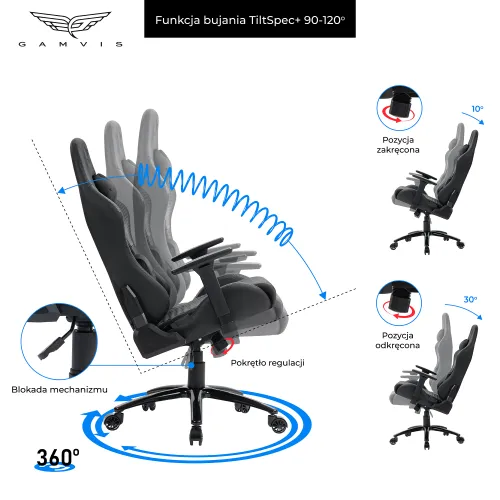 Fotel GAMVIS Phantom Large Pikowany Czarny