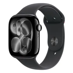 Apple Watch 11 GPS 46mm koperta z aluminium (onyks) + pasek sportowy rozmiar M/L (czarny)