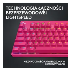 Klawiatura mechaniczna Logitech G Pro X TKL Lightspeed Tactile - GX Brown - różowy