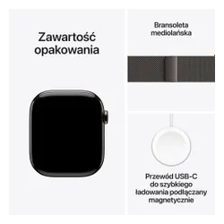 Apple Watch 10 GPS + Cellular 42mm koperta z tytanu (łupek) + bransoleta mediolańska (łupek)