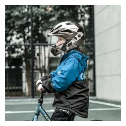 Kask rowerowy ROCKBROS TS-61 10110061005 Szary Full Face dla Dzieci z odkręcaną szczęką (rozmiar S)