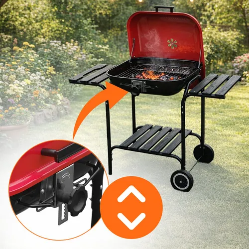 Grill węglowy VELACO VL02-RED-BLACK Czarny / Czerwony