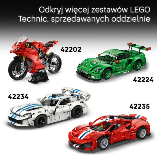 LEGO TECHNIC 42238 Motocykl Ducati Desmo450 MX Factory, zestaw klocków 10+