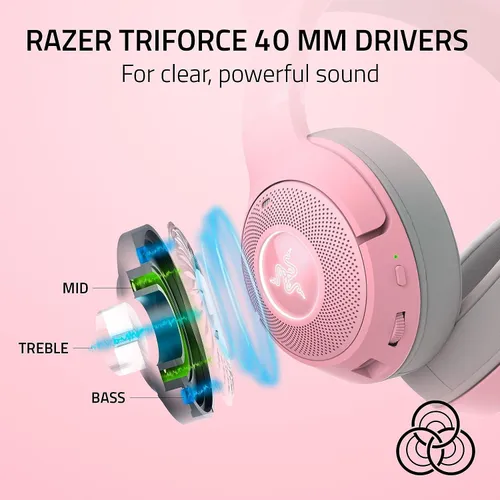 Беспроводные наушники с микрофоном Razer Kraken Kitty V2 BT Quartz