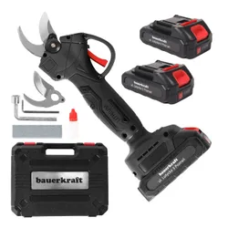 Ogrodowy sekator akumulatorowy elektryczny do gałęzi 2 akumulatory czarny