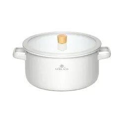 Garnek GERLACH Natur Enamel 24 cm Biały