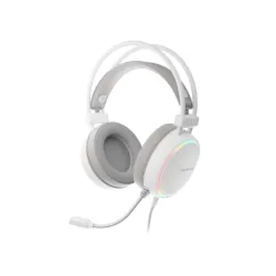 Słuchawki przewodowe z mikrofonem Genesis Neon 613 G2 RGB Nauszne Biały