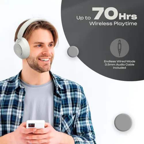 Słuchawki bezprzewodowe PowerLocus Orion Nauszne Bluetooth 5.4 Piaskowy