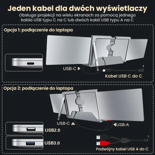 Monitor Extralink Dual Screen S600 15" Full HD IPS do laptopa