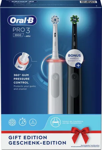 Oral-B Pro 3 3900 Duo Döner Diş Fırçası 2 adet Beyaz / Siyah