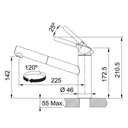Bateria FRANKE Orbit 115.0623.055 Chrom