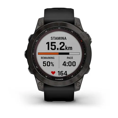 Смарт-часы Garmin FENIX 7 Sapphire Solar титановый черный DLC с черным ремешком (010-02540-35)