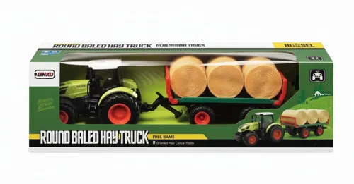 Zdalnie sterowany samochód COIL traktor na pilota z przyczepą i belami słomy