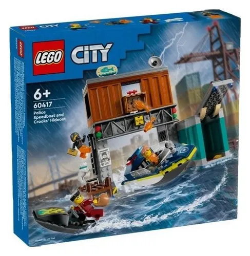 LEGO City 60417 Policyjna motorówka i kryjówka złodziejaszków