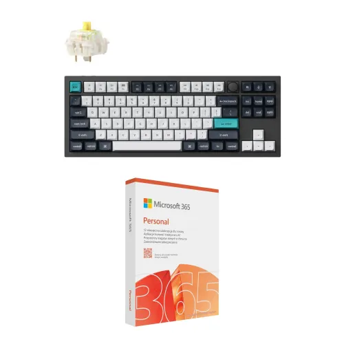 Klawiatura KEYCHRON Q3 Max Wireless Switch Gateron Jupiter Red Czarno-biało-niebieski + Program MICROSOFT 365 Personal
