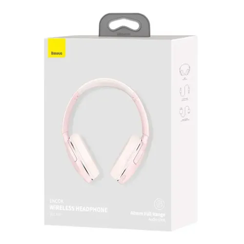 Słuchawki bezprzewodowe Baseus Encok D02 Pro Nauszne Bluetooth 5.0 Różowy