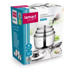 Zestaw garnków Lamart Kims LT1009 Indukcja Stal nierdzewna 5 elementów