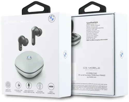 Słuchawki dokanałowe BMW Leather Metal Logo ANC Taupe