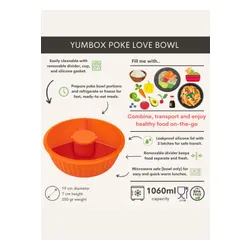 Miska lunchbox Yumbox Poke Love Bowl 1050 ml - tangerine orange