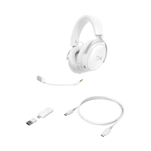 Słuchawki bezprzewodowe z mikrofonem HyperX Cloud III S Wireless Nauszne Biały