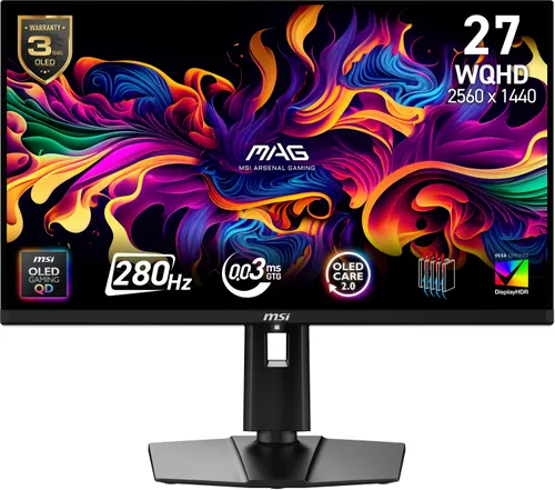 Monitor MSI Mag 271QP QD-OLED X28 26.5" 2560x1440px 280Hz 0.03ms [GTG]