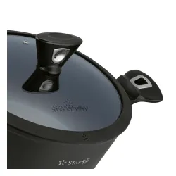 Garnek aluminiowy nieprzywierający z pokrywką STARKE PRO DARK 28 cm