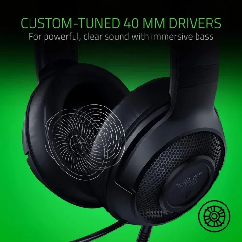 Słuchawki przewodowe z mikrofonem Razer Kraken X Lite Nauszne Czarny