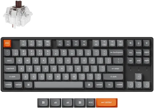 Klawiatura KEYCHRON K8 Max QMK Wireless Super Brown Switch Czarno-szary