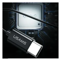 Słuchawki bezprzewodowe USAMS EP-43 Metal USB-C Dokanałowe Mikrofon Czarny
