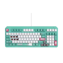 Klawiatura gamingowa ASUS RA09 TUF GAMING K3 GEN II MIKU/RD/US/PBT przewodowa optyczno-mechaniczne podświetlana zielona
