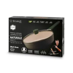 Patelnia głęboka marmurowa nieprzywierająca z pokrywka STARKE PRO NATURALE 28 cm