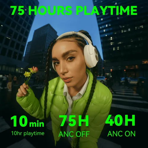 Słuchawki bezprzewodowe Oneodio Focus A6 ANC Nauszne Bluetooth 6.0 Beżowy