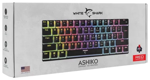 Klawiatura gamingowa White Shark Ashiko Red przewodowa mechaniczna podświetlana czarna