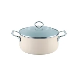 RIESS Nouvelle Avorio 4 l kremowy - garnek emaliowany z pokrywką