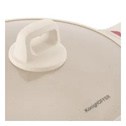 Patelnia indukcyjna głęboka z pokrywką Konighoffer Creamy Marble 28 x 8,5 cm