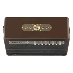 Głośnik mobilny W-KING K6L + 2 mikrofony Brązowy